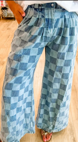Checkered jeans