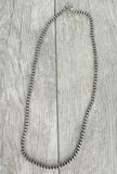 18 inch silver Navajo bead necklace