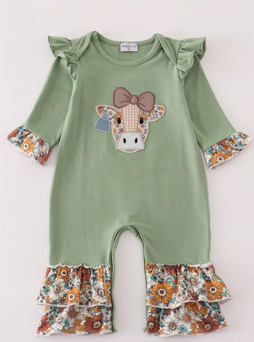 Cow fall romper