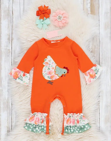 Fall Chicken Romper