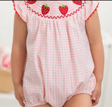 Strawberry smocked bubble