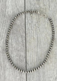18 inch silver Navajo bead necklace