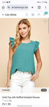 Seafoam ruffle blouse